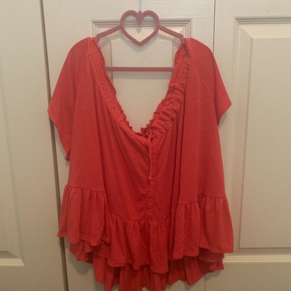 Free People Charlie Ruffle Button Top - Picture 6 of 8